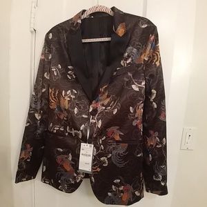 Zara Men's Bird Patterned Blazer